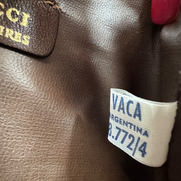 Nina Ricci Beige Brown Monogram Clutch Makeup Travel Bag Set of 2 Zipper Closure - Picture 8 of 13